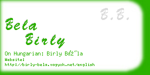 bela birly business card